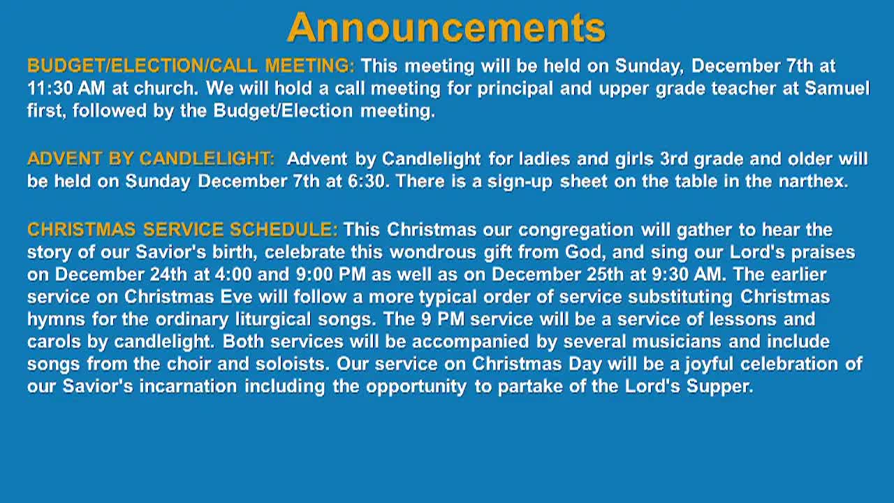 Christ Evangelical Lutheran Church WELS