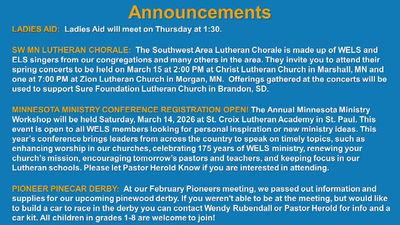 Christ Evangelical Lutheran Church WELS