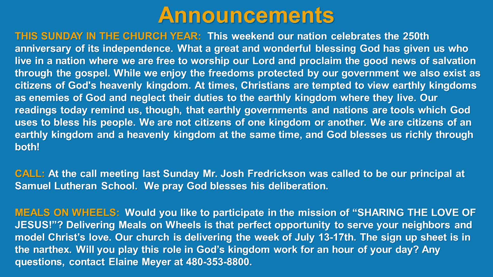 Christ Evangelical Lutheran Church WELS