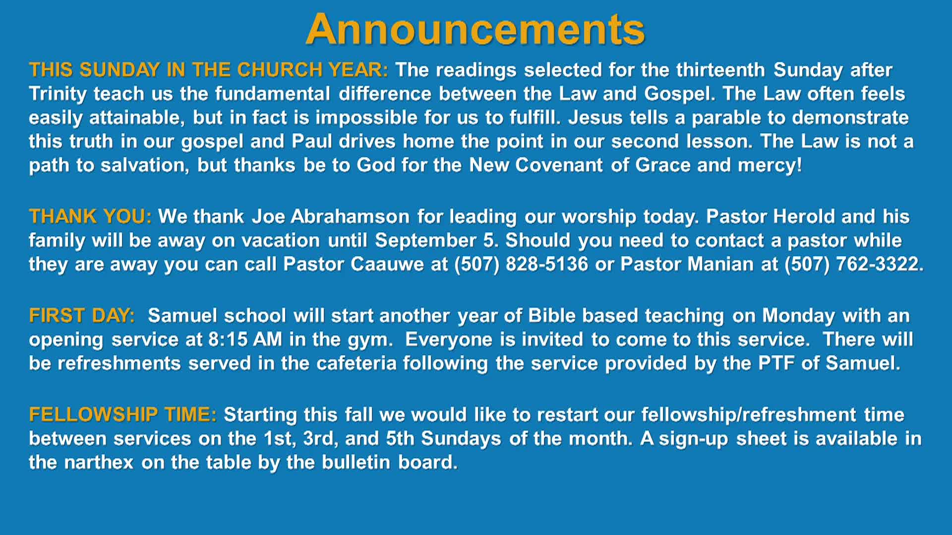 Christ Evangelical Lutheran Church WELS